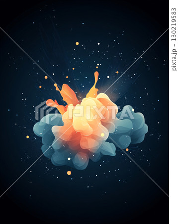 Swirling movement of smoke on red background. Abstract smoke background. AI Generated. 130219583