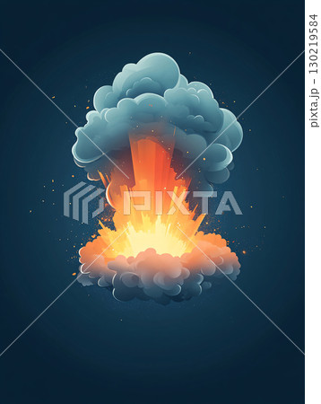Swirling movement of smoke on red background. Abstract smoke background. AI Generated. 130219584