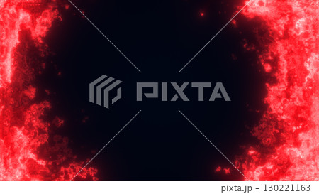 Abstract red glowing border forming a dynamic, sci-fi frame with dark center and textured energy particles Abstract red glowing border forming a dynamic, sci-fi frame with dark center and textured energy particles 130221163