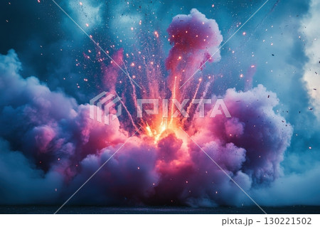 Dramatic explosion in ocean waters coastal scene visual impact dramatic skies spectacular viewpoint nature's fury 130221502