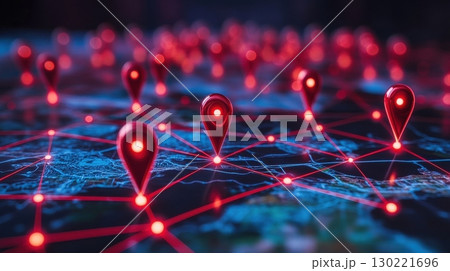 Mapping technology location data visualization digital landscape network connectivity global insights high-tech environment 130221696