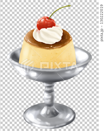 時尚布丁盛放在復古銀盤上 130222019