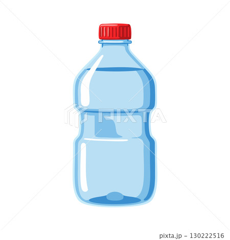 Plastic water bottle with red cap simple vector illustration design 130222516