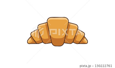 Croissant bakery pastry breakfast food vector illustration in simple style 130222761