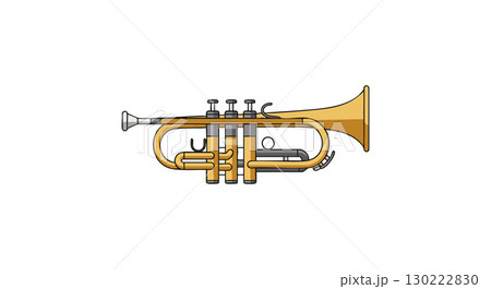 Trumpet musical instrument brass wind instrument vector illustration design 130222830