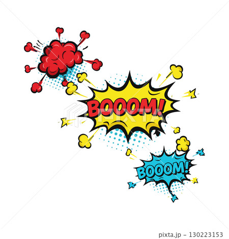 Virus explosion comic style pop art with colorful sound effects vector illustration 130223153