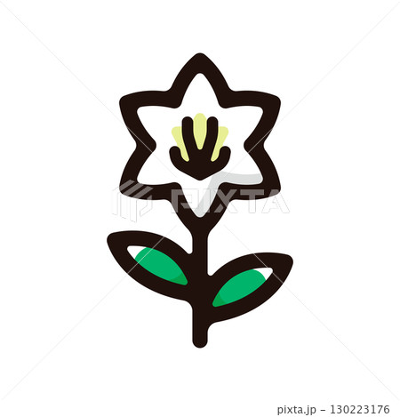 テッポウユリ、イースターリリーのイラストアイコン(園芸・ガーデニング・花素材) テッポウユリ、イースターリリーのイラストアイコン(園芸・ガーデニング・花素材) 130223176