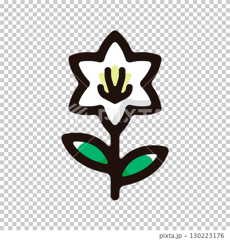 テッポウユリ、イースターリリーのイラストアイコン(園芸・ガーデニング・花素材) テッポウユリ、イースターリリーのイラストアイコン(園芸・ガーデニング・花素材) 130223176