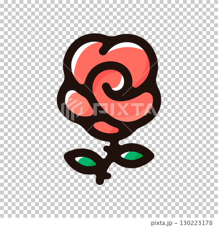 玫瑰、玫瑰插圖圖示（禮物、園藝、花卉素材） 130223178