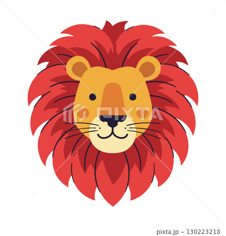 Lion head with large red mane vector illustration for wildlife and nature design Lion head with large red mane vector illustration for wildlife and nature design 130223218