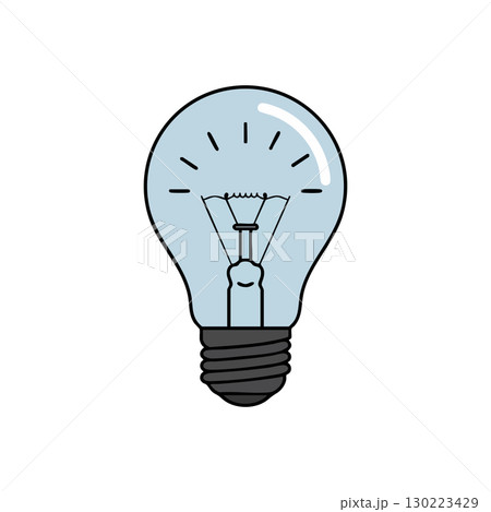 Light bulb icon simple vector illustration with black base and transparent glass Light bulb icon simple vector illustration with black base and transparent glass 130223429