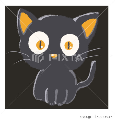 ハロウィン用 黒猫イラスト 黒背景 ハロウィン用 黒猫イラスト 黒背景 130223937