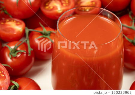 Tomato Juice with Fresh Vegetables. Organic Red Beverage. Tomato Juice with Fresh Vegetables. Organic Red Beverage. 130223965