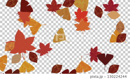 Autumn leaves and fallen leaves illustration material with transparent background Autumn leaves and fallen leaves illustration material with transparent background 130224244