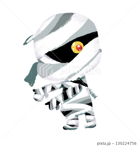 かわいいハロウィンのミイラキャラクターイラスト　背景透過 130224756