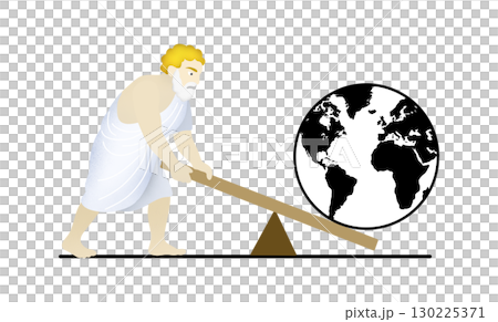 illustration of physics and history, Greek mathematician Archimedes, The lever is long enough and the center point to place and to move the world, A lever is a simple machine consisting of a beam 130225371