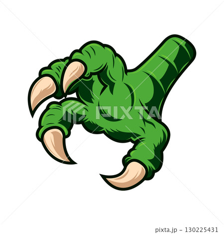 Monster hand with claws. Vector design element 130225431