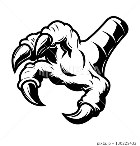 Monster hand with claws. Vector design element 130225432
