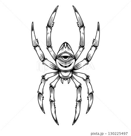 Illustration of tattoo style spider. Vector design element Illustration of tattoo style spider. Vector design element 130225497