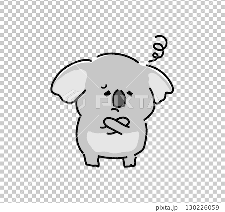 Illustration of a worried-looking koala 130226059
