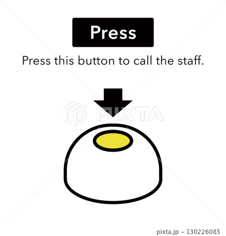 お店のシンプルな呼び出しベル・ボタンのアイコン ベクターイラスト 案内看板 130226085