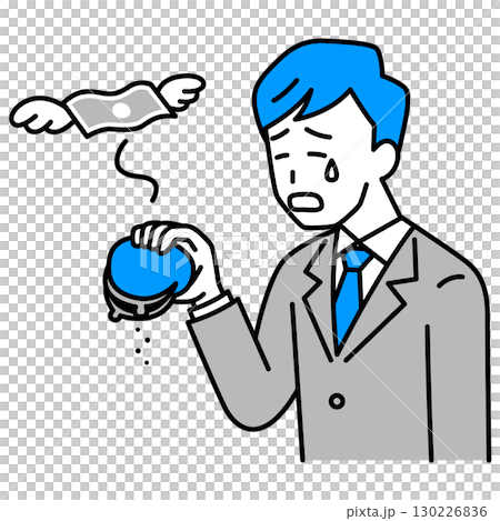 金欠で嘆くスーツの男性 金欠で嘆くスーツの男性 130226836