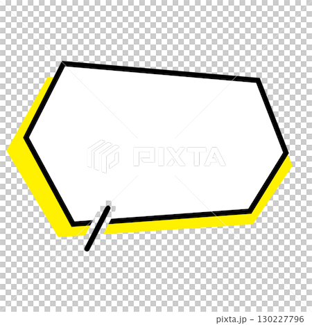 Simple speech bubble illustration, horizontal, hexagonal Simple speech bubble illustration, horizontal, hexagonal 130227796