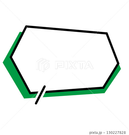 シンプルな吹き出しのイラスト　横長　六角形 130227828