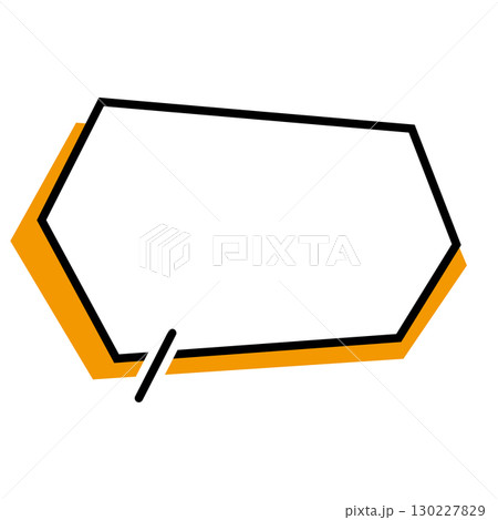 シンプルな吹き出しのイラスト 横長 六角形 シンプルな吹き出しのイラスト 横長 六角形 130227829