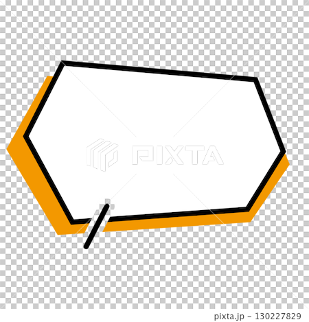 シンプルな吹き出しのイラスト 横長 六角形 シンプルな吹き出しのイラスト 横長 六角形 130227829