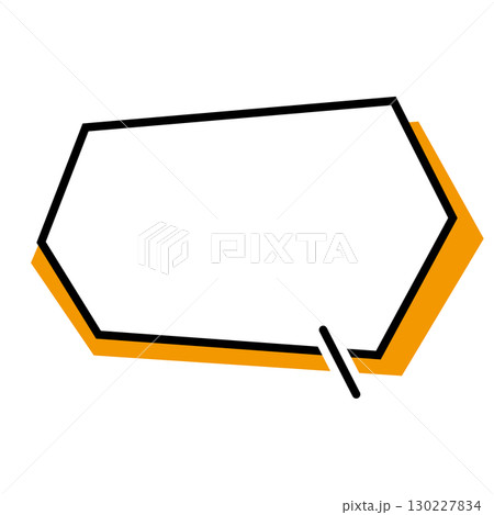 シンプルな吹き出しのイラスト　横長　六角形 130227834