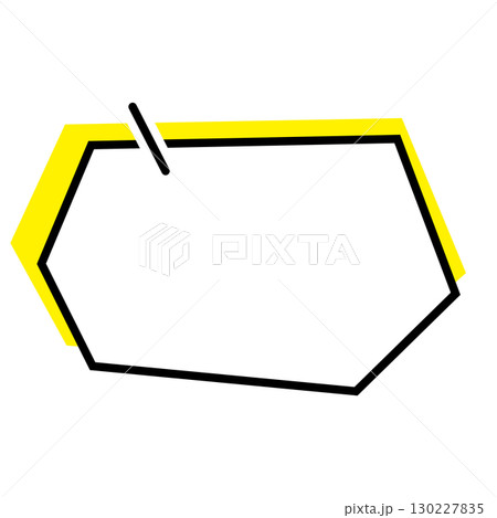 シンプルな吹き出しのイラスト 横長 六角形 シンプルな吹き出しのイラスト 横長 六角形 130227835