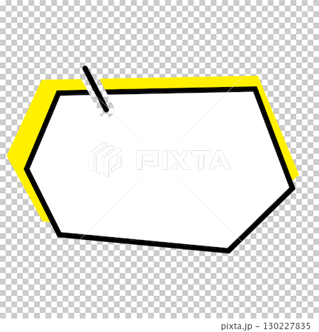 シンプルな吹き出しのイラスト 横長 六角形 シンプルな吹き出しのイラスト 横長 六角形 130227835