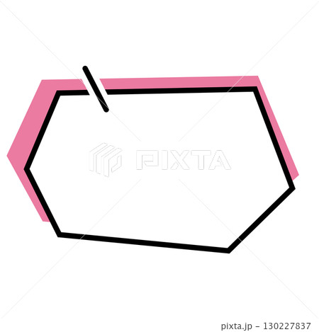 シンプルな吹き出しのイラスト 横長 六角形 シンプルな吹き出しのイラスト 横長 六角形 130227837