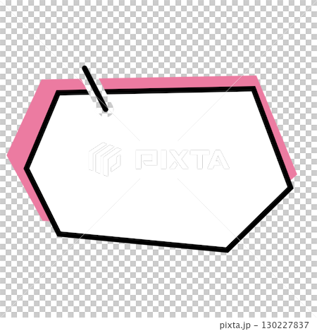 シンプルな吹き出しのイラスト 横長 六角形 シンプルな吹き出しのイラスト 横長 六角形 130227837