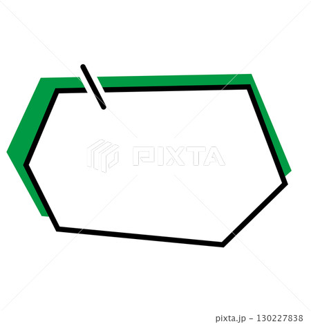シンプルな吹き出しのイラスト 横長 六角形 シンプルな吹き出しのイラスト 横長 六角形 130227838