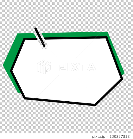 シンプルな吹き出しのイラスト 横長 六角形 シンプルな吹き出しのイラスト 横長 六角形 130227838