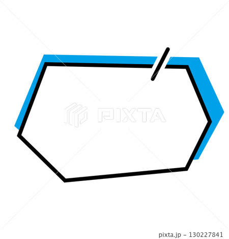 シンプルな吹き出しのイラスト 横長 六角形 シンプルな吹き出しのイラスト 横長 六角形 130227841