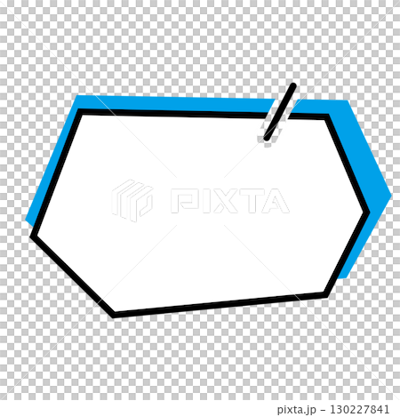 シンプルな吹き出しのイラスト 横長 六角形 シンプルな吹き出しのイラスト 横長 六角形 130227841