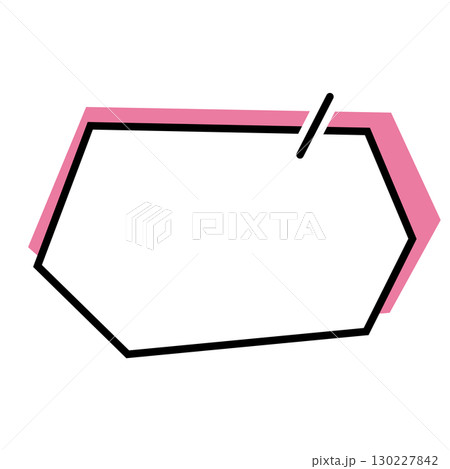 シンプルな吹き出しのイラスト　横長　六角形 130227842