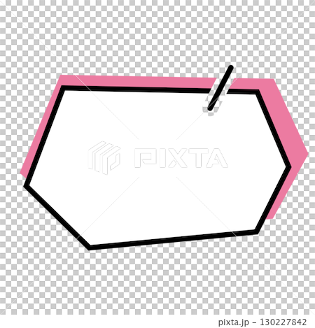 シンプルな吹き出しのイラスト　横長　六角形 130227842