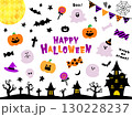かわいいハロウィンの手描きイラスト素材セット 130228237