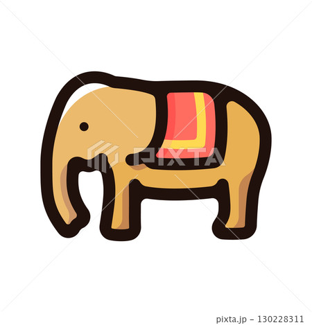 象、アジアゾウのイラストアイコン(文化・アジア・動物素材) 象、アジアゾウのイラストアイコン(文化・アジア・動物素材) 130228311