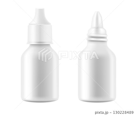 Glossy nasal spray bottle With Transparent Cap mockup , isolated on white background. Template. Realistic 3d vector Glossy nasal spray bottle With Transparent Cap mockup , isolated on white background. Template. Realistic 3d vector 130228489