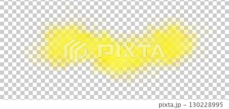 Bright yellow fog or smoke isolated on transparent background with soft edges and natural diffusion shape for design 130228995