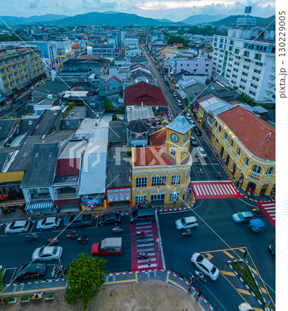 aerial view classic and beautiful architecture at Charter square of Phuket 130229005