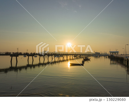 aerial panorama view Chalong gulf in sunrise. 130229080