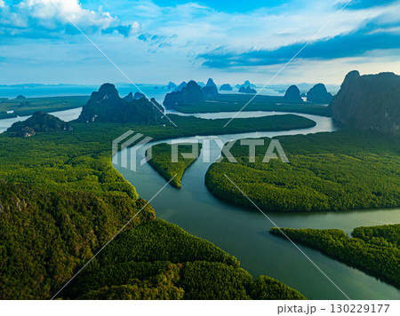 Aerial View of Heart shape island 130229177