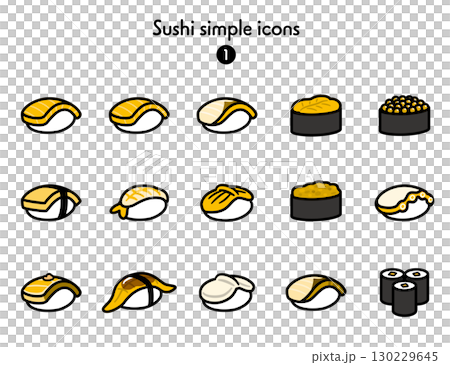 Icon collection Sushi 130229645