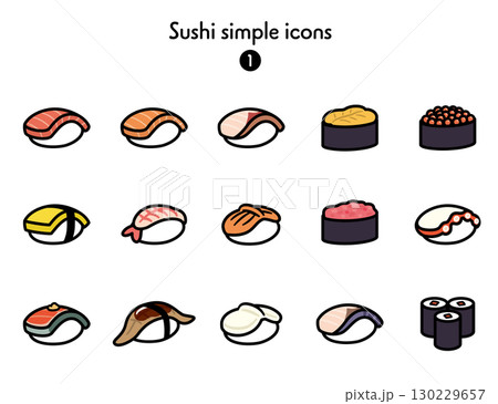 アイコン集 寿司 130229657